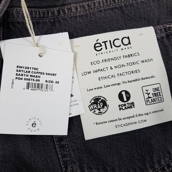 Etica Skylar Cuffed Denim Shorts Womens Size 28 - Picture 3 of 5